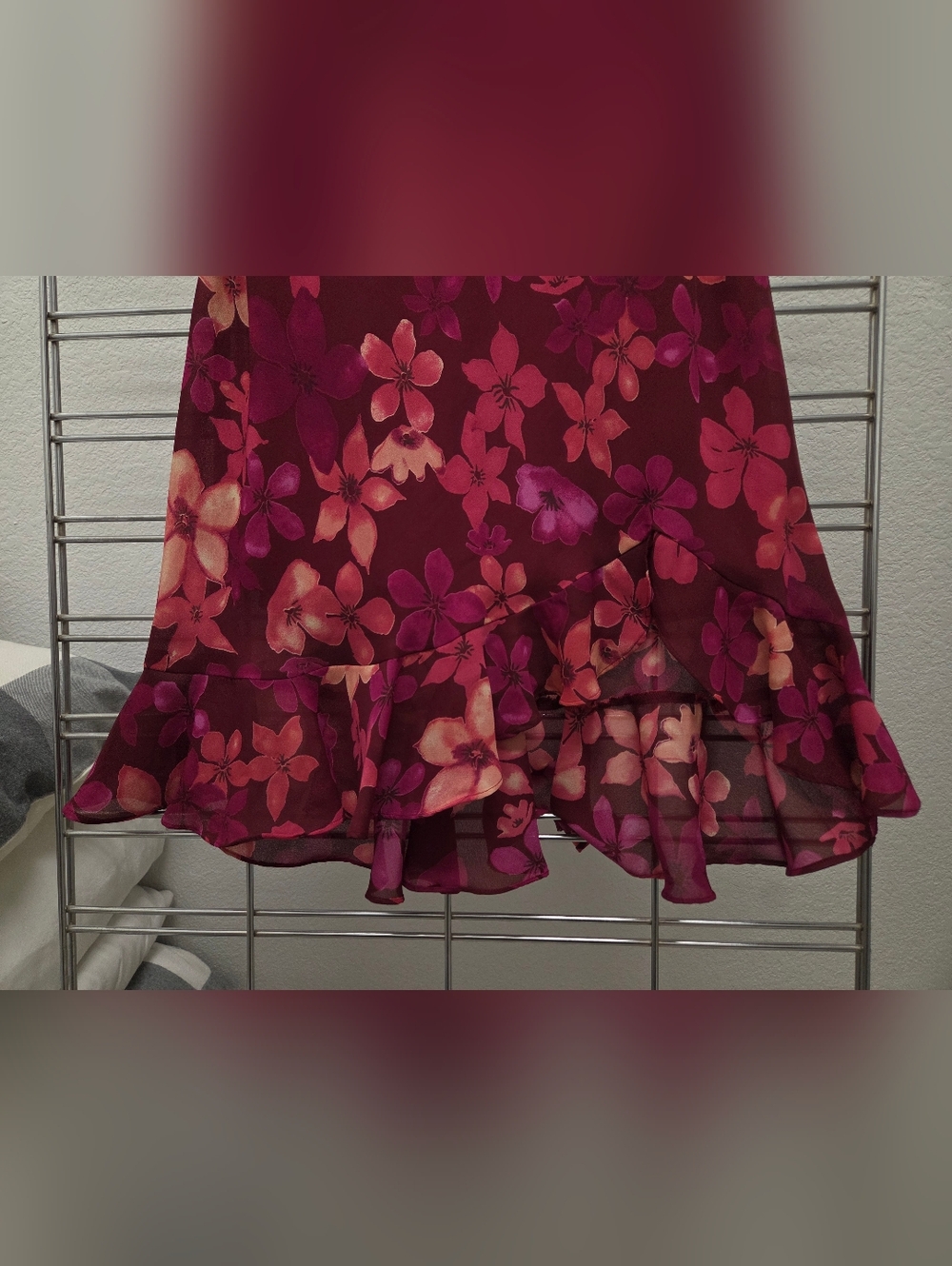 Ronni Nicole Floral Dress in Berry and Pink - Picture 4 of 8